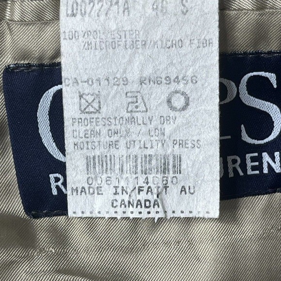 Chaps Ralph Lauren Men’s Size 40 S Blazer Sport Coat Microfiber 3 Button Camel - Picture 11 of 14